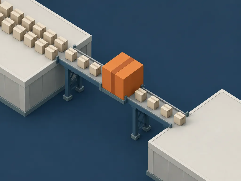 A narrow bridge between two platforms blocked by one oversized parcel while small parcels queue behind it, showing how migrating one very large key blocks every client on the source node.